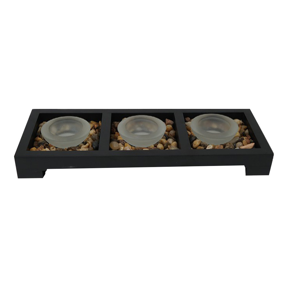 Coffee And Tea Glass - 1 set glazen theelichthouders met mat