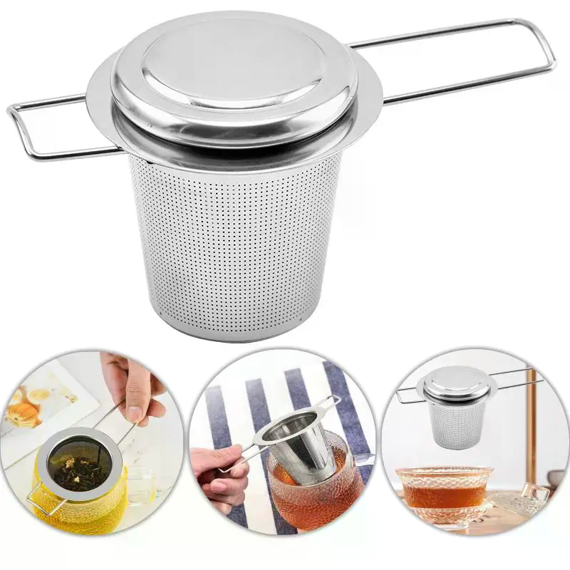 Coffee Tea Spices - Roestvrijstalen gaas thee-ei met deksel Herbruikbare