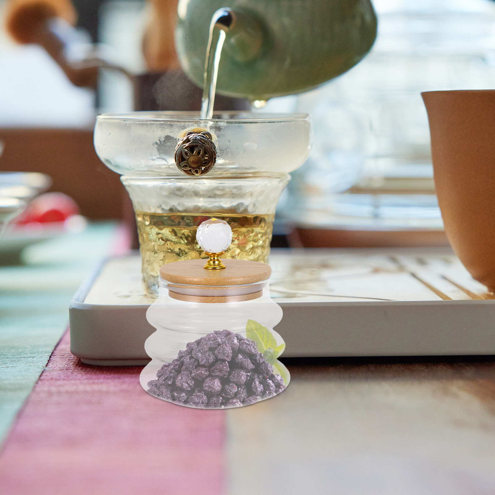 Coffee Tea Leaf And Bean - Doorzichtige glazen voorraadpot met luchtdichte deksel,