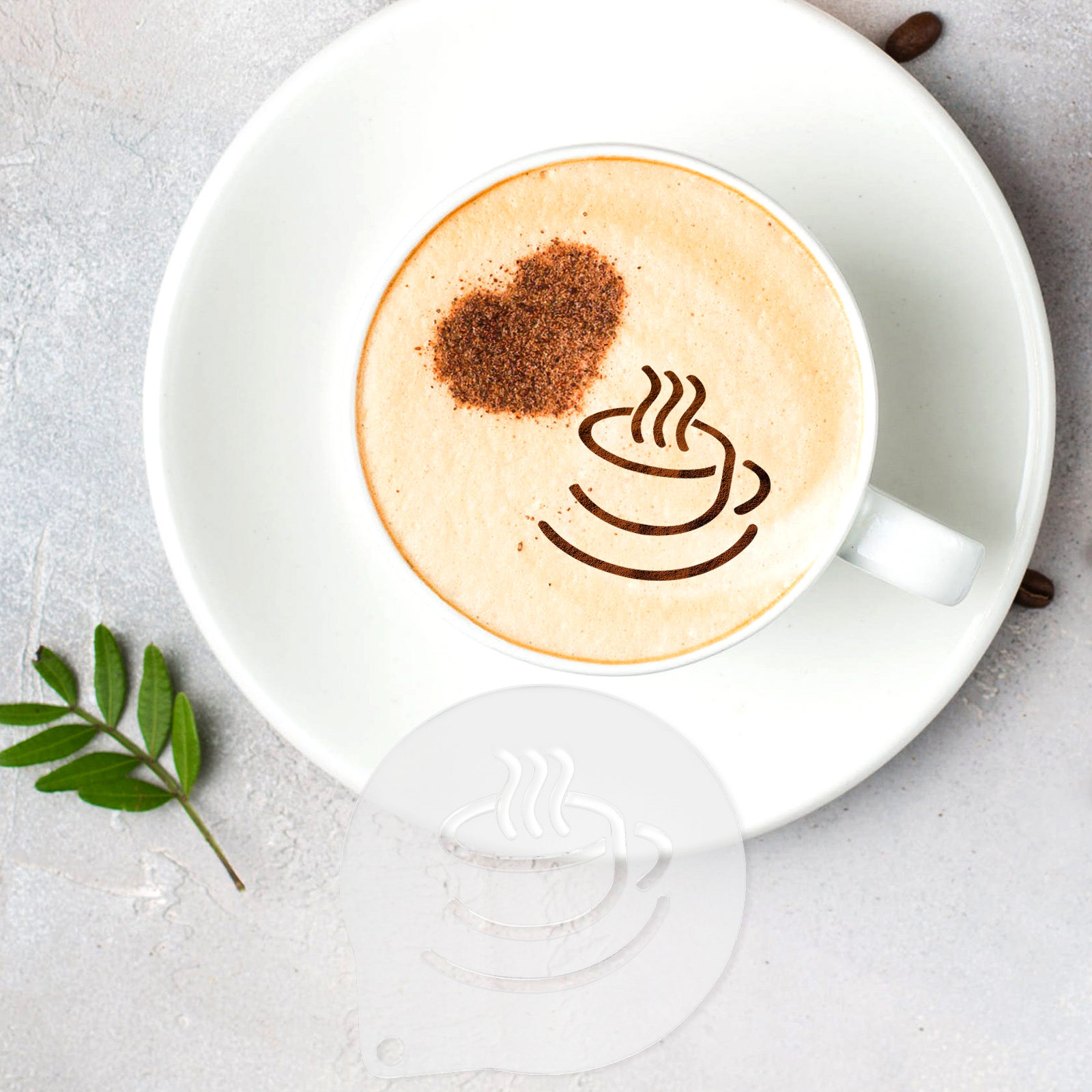 Coffee Stencil Art - Lichtgewicht acryl koffiemal voor DIY Latte