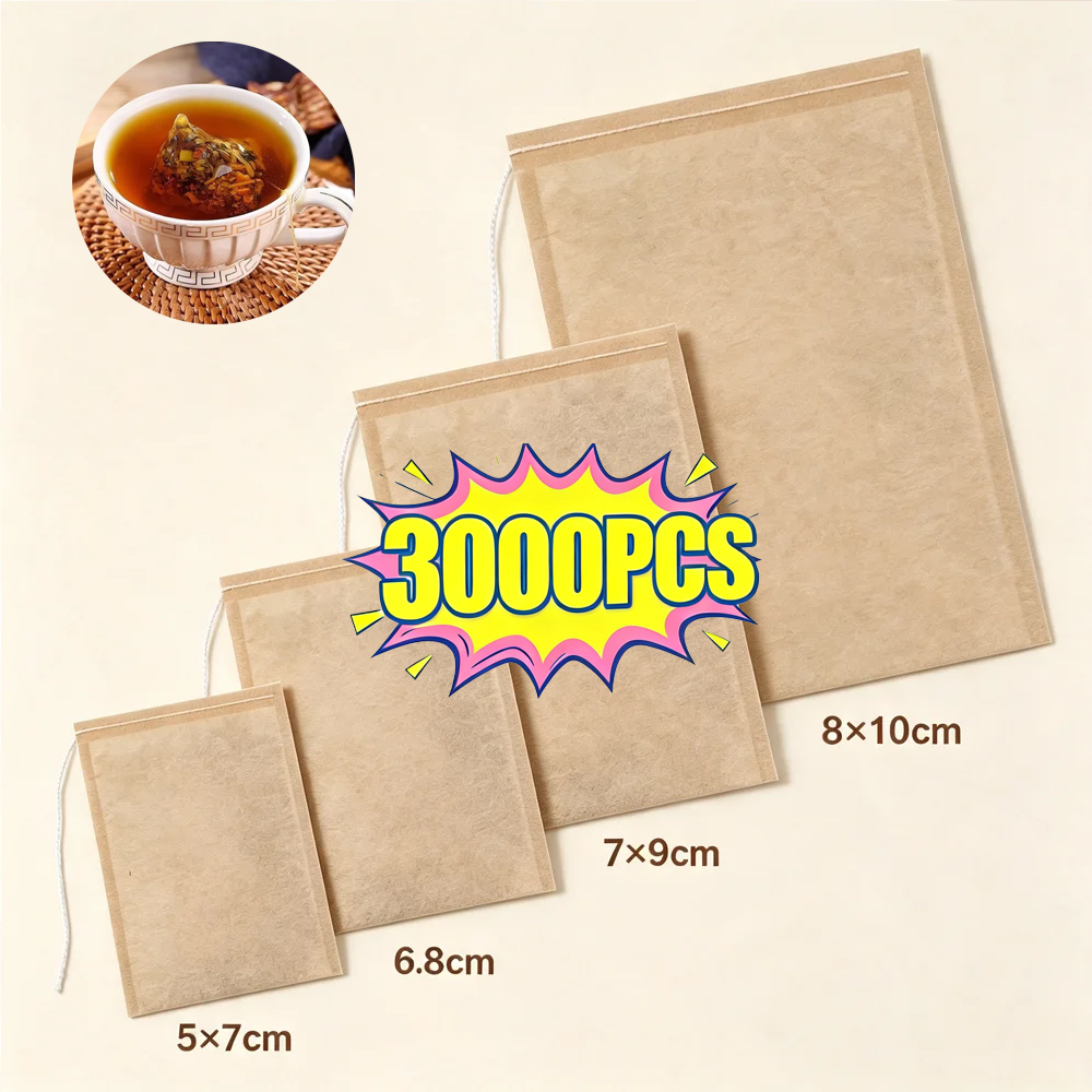 Coffee Tea Spices - 100/3000 stuks wegwerp theefilterzakjes met trekkoord,