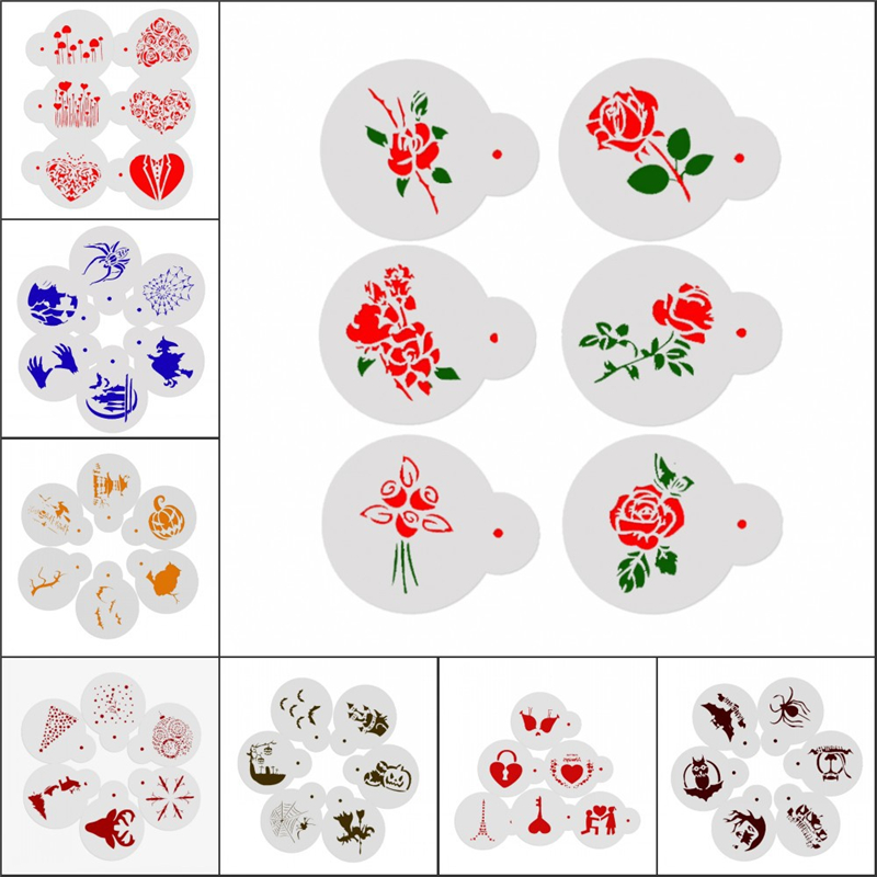 Coffee Stencil Art - Aomily 6 stks/set Speciale Diverse Festivals