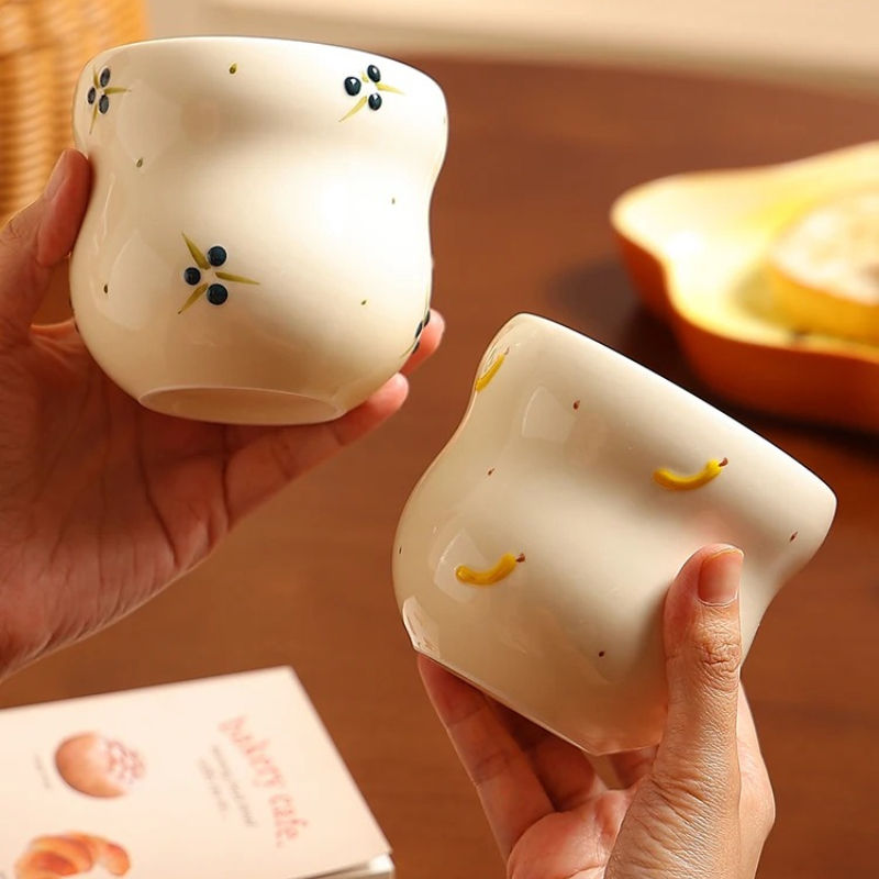 Tea Coffee Utensils - Geëmbosseerde handgemaakte koffiemokken, hoogwaardige drinkgerei, prachtige