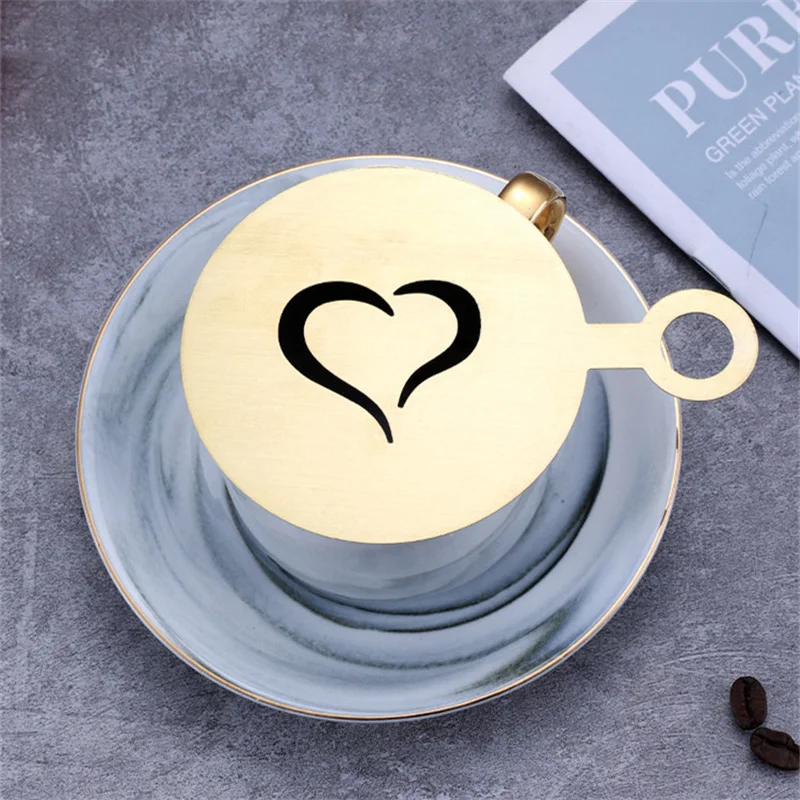 4 stuks gouden roestvrijstalen - Coffee Stencil Art recensie en prijs