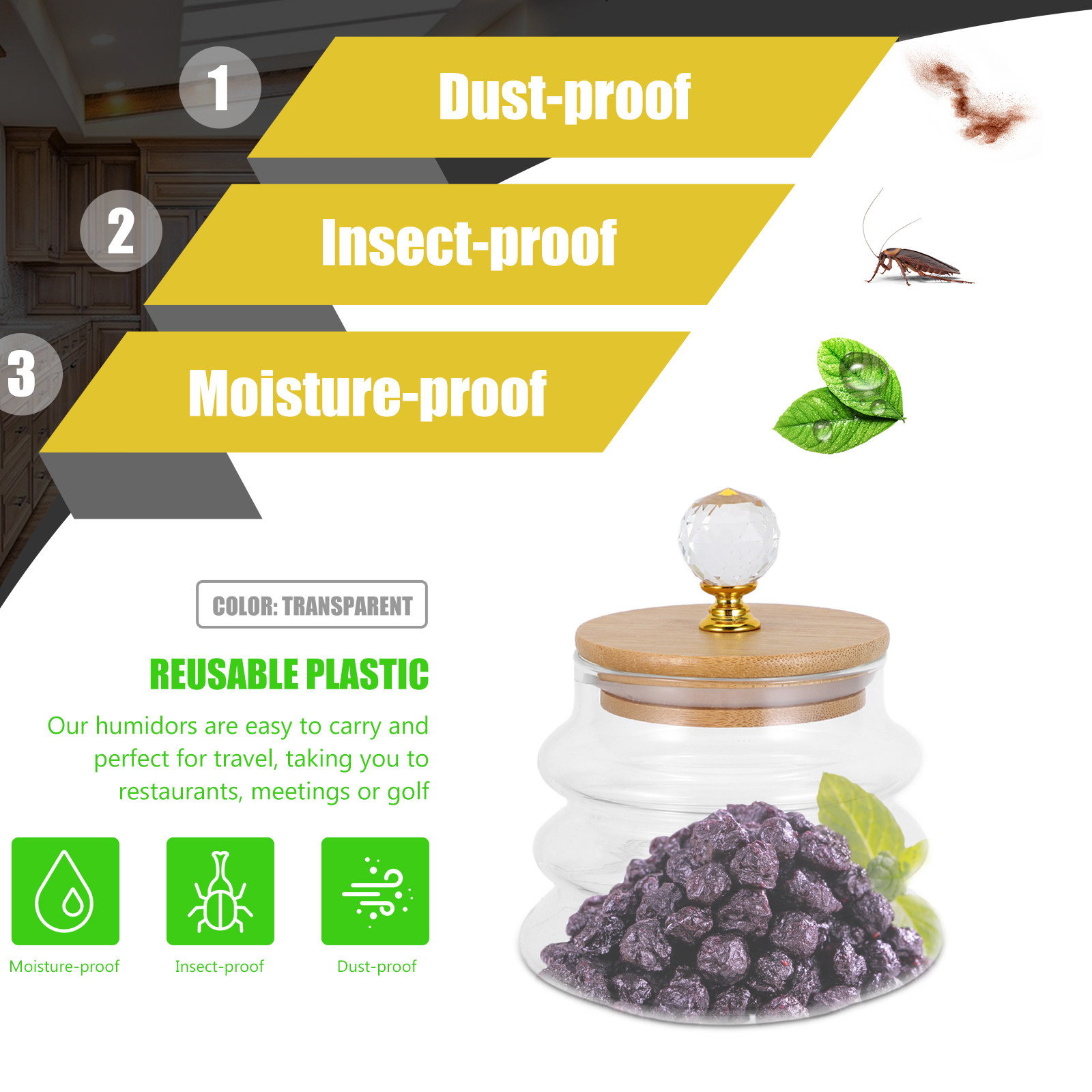 Doorzichtige glazen voorraadpo - Coffee Tea Leaf And Bean recensie en prijs