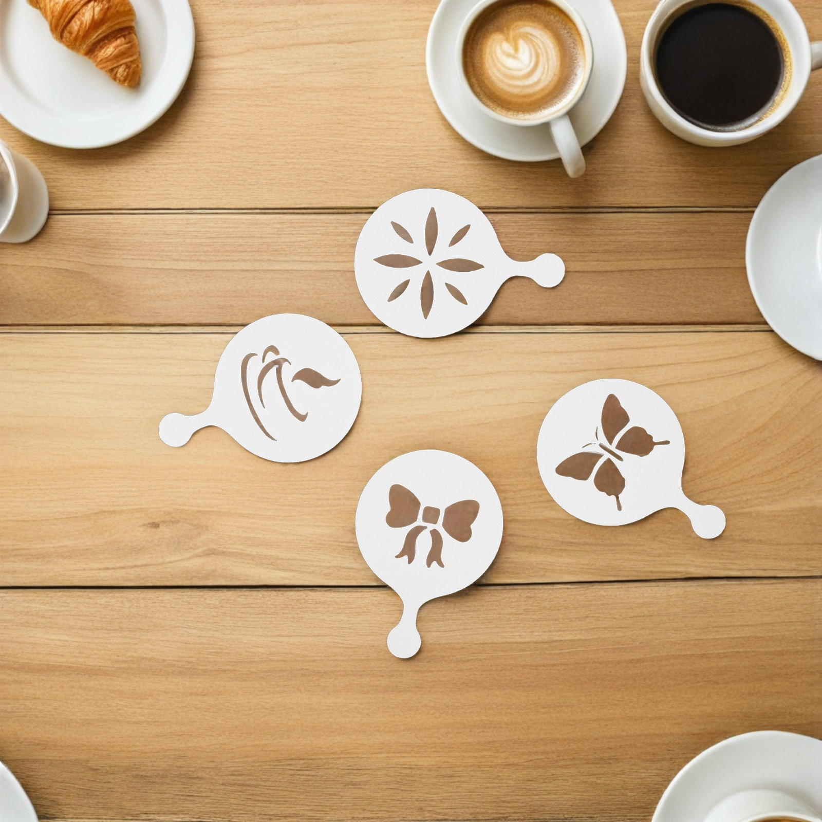 8 stuks koffie latte art stenc - Coffee Stencil Art recensie en prijs