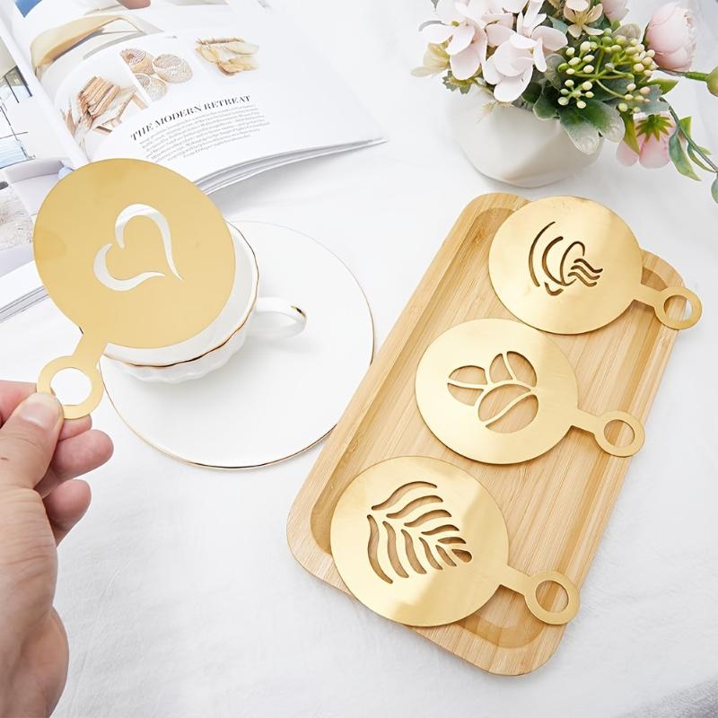 4 stks/set roestvrijstalen kof - Coffee Stencil Art recensie en prijs