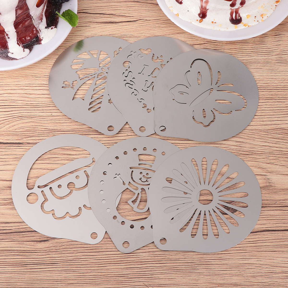 1Set Koffiestencils Roestvrij  - Coffee Stencil Art recensie en prijs