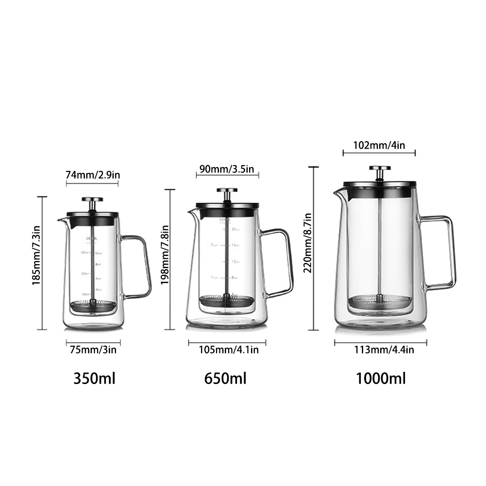 Dubbele lagen Franse perspot H - Coffee And Tea Glass recensie en prijs